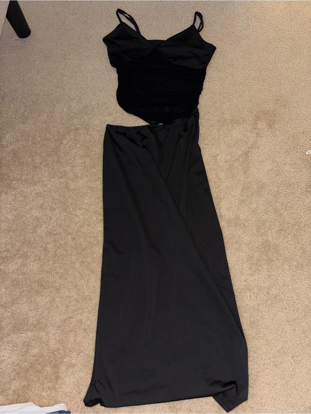 Black Mesh Cut Out Maxi Dress XL